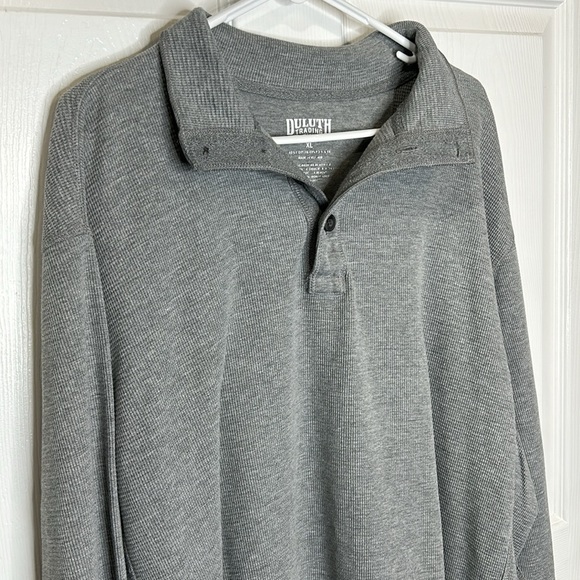 Duluth Trading Co Burly Thermal Mock Neck‎ Shirt Men's XL Gray Long Sleeve - Picture 3 of 6